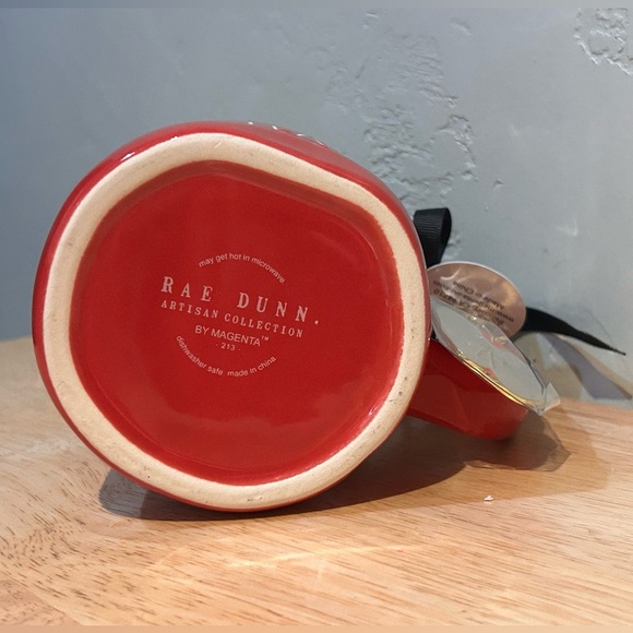 NWTS Rae Dunn Red “COFFEE TEACH REPEAT” Ceramic Mug. Includes Teacher Keychain. - Picture 7 of 7